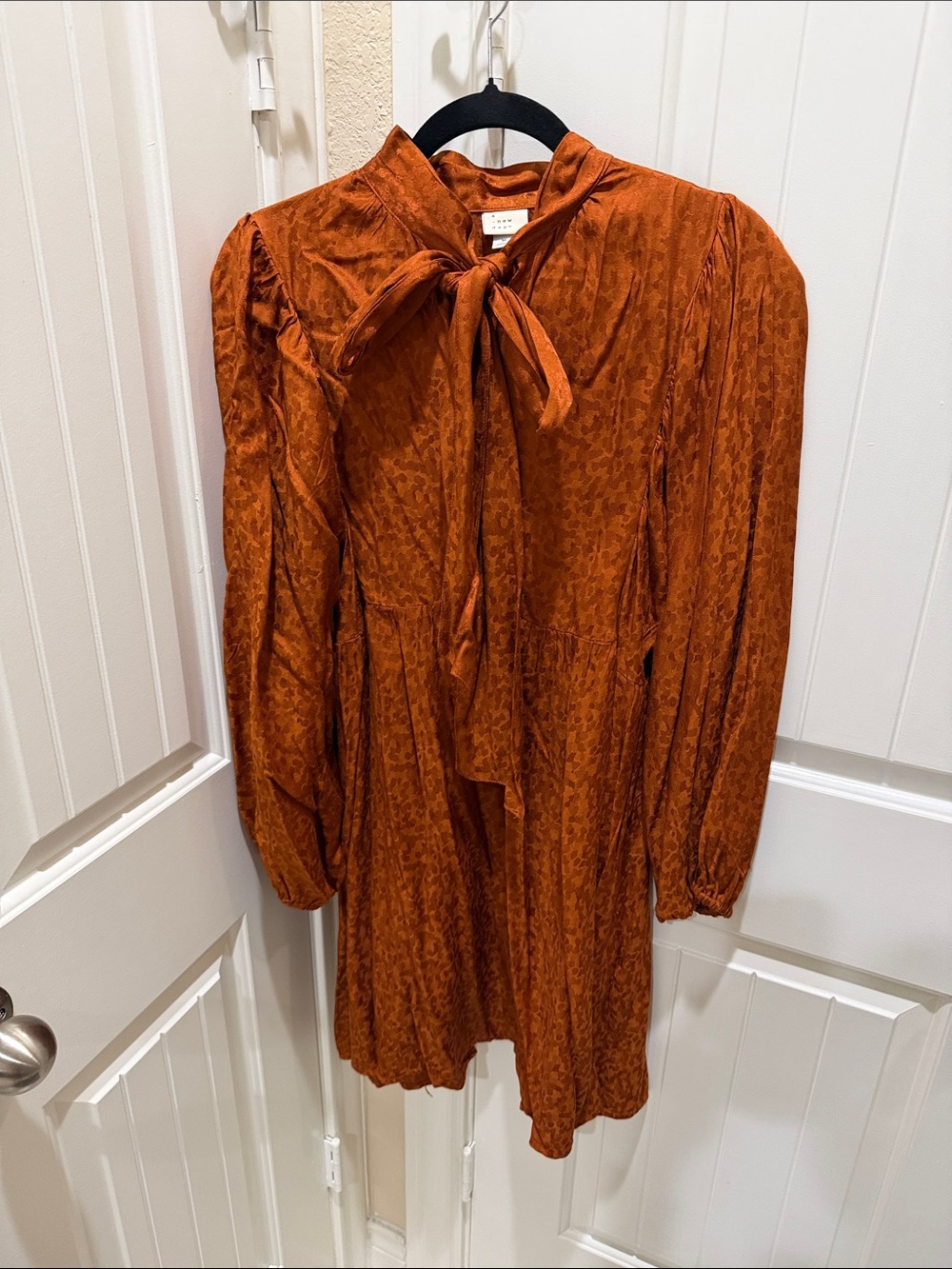 a new day Rust Tie-Neck Mini Dress